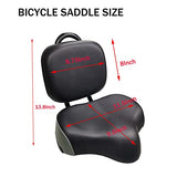 WEEROCK Bike Saddle Bicycle Seats Oversized Comfortable with Backrest Replacement Soft Back Rest PU Cushion for Bicycle Mountain Bike MTB Tricycle Commuter Bike