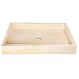 Eden Bath Rectangular Infinity Pool Sink – Honed Beige Travertine
