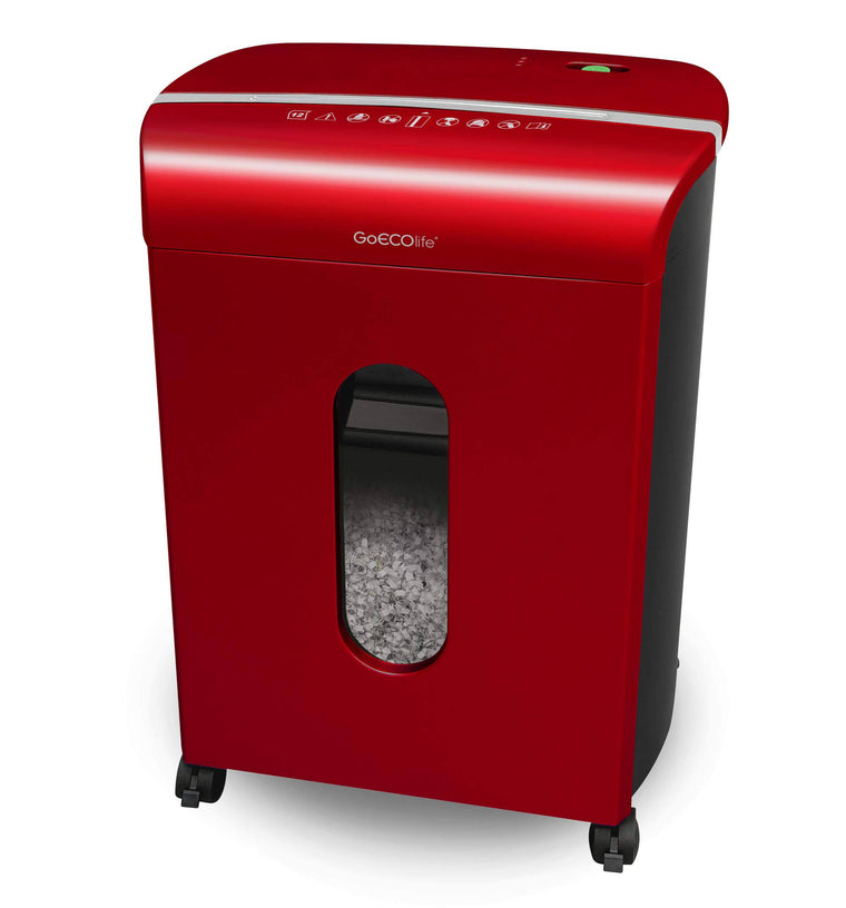 Goecolife Gmw124p-red Limited Edition 12-Sheet High Security Microcut Paper Shredder, Red