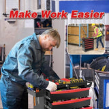 Rolling Tool Chest, Metal Tool Box with 5 Drawers, Lockable Garage Storage Cabinets Sliding Tool Drawer Cart on Wheels Toolbox Organization Workbench for Workshop Warehouse Repair Shop