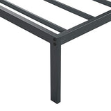 PrimaSleep 18 Inch Tall Heavy Duty Steel Slat Bed Frame/Anti-Slip Support/Easy Assembly Mattress Foundation/No Noise/No Box Spring Needed/Full/Black