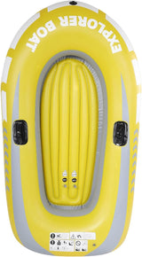 Inflatable Kayak Boat, Heavy Duty Inflatable Canoe Yellow Inflatable Kayak with Two Paddle Mounts Double Valve Design for 2 Person PVC Air Boat