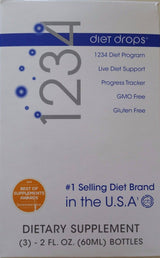 Creative Bioscience 1234 Diet Drops, 3 Bottles, 2 Ounces Each
