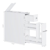 Spirich Home Slim Bathroom Storage Cabinet, Free Standing Toilet Paper Holder, Bathroom Cabinet Slide Out Drawer Storage,White