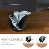 Shintenchi Kitchen Island Cart with Storage,Rolling Side Table on Wheels with Large Worktop, Cabinet,Towel Rack and Drawers for Kitchen,Dinning Room, White