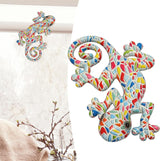 Lizard Wall Art Statue,Resin Gecko Wall Art Figurine Mexican Outdoor Reptile Wall Decor Lizard Wall Sculptures Statues for Farmhouse Porch Patio Lawn Fence (LM9001A-1)