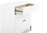 Delta Children Hendrix 3 Drawer Dresser in Bianca White/Bronze