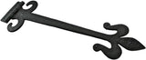 Renovators Supply Manufacturing Black Wrought Iron Door Strap Hinge 18 Long Antique Fleur De Lis Style Rust Resistant Flush Mount Door Hinges for Cabinet Or Barn Doors with Hardware Pack of 2