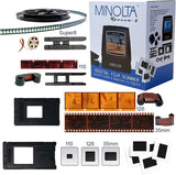 MINOLTA Film & Slide Scanner, Convert Color & B&W 35mm, 126, 110 Negative & Slides, Super 8 Films to 22MP JPEG Digital Photos, 16GB SD Card, Worldwide (Red)