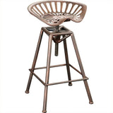 Noble House 26 Lawrence Saddle Bar Stool in Copper and Silver