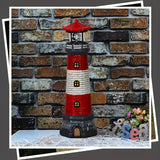 Garden Outdoor Statues, Waterproof Lighthouse Lights Lawn Decor; Automatic Rotating Solar Lights for Yard, Patio, Ground, Tabletop Decoration; Unique Housewarming Gifts – Red
