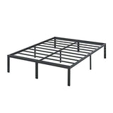 PrimaSleep 18 Inch Tall Heavy Duty Steel Slat Bed Frame/Anti-Slip Support/Easy Assembly Mattress Foundation/No Noise/No Box Spring Needed/Full/Black