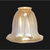 Bu0026p Lamp 2 1/4 inch Fitter, Art Glass Shade w/Gold Iridescent Finish