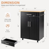 Shintenchi Kitchen Island Cart with Storage,Rolling Side Table on Wheels with Large Worktop, Cabinet,Towel Rack and Drawers for Kitchen,Dinning Room, White
