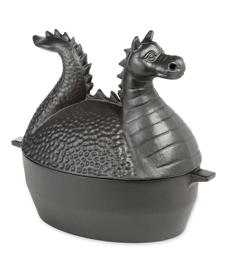 Dragon Woodstove Steamer in Cast Iron – Black