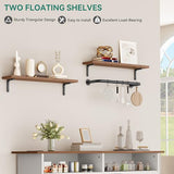 YITAHOME Buffet Cabinet, 47 Farmhouse Coffee Bar with Power Outlet, Floating Shelves, Multi-Functional Storage Sideboard Cabinet for Kitchen and Living Room (Rustic Brown)