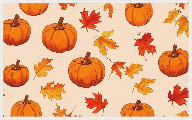 Washable Vibrant Color Fall Pretty Welcome Door Mat 19.7×31.5in – Adorable Pumpkins Entrance Mat Multifunctional Versatile Indoor Door Mat – for Backyard Garage Yard Indoor Deco