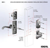 Ideal Security Door Lever with Deadbolt Lock for Storm and Screen Doors, Satin Gold