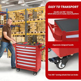 Rolling Tool Chest, Metal Tool Box with 5 Drawers, Lockable Garage Storage Cabinets Sliding Tool Drawer Cart on Wheels Toolbox Organization Workbench for Workshop Warehouse Repair Shop