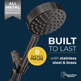 HammerHead Showers? Solid Metal LOW FLOW Handheld Shower Head with Hose and Brass Holder – OIL RUBBED BRONZE ?C Water Saving 1.75 GPM Detachable Shower Head – Adjustable Shower Wand Bracket & 6ft Hose