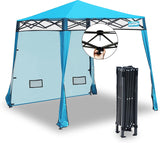 EzyFast Elegant Pop Up Beach Shelter, Compact Instant Canopy Tent, Portable Sports Cabana, 7.5 x 7.5 ft Base / 6 x 6 ft top for Hiking, Camping, Fishing, Picnic, Family Outings (6 x 6, A Khaki)