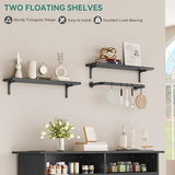 YITAHOME Buffet Cabinet, 47 Farmhouse Coffee Bar with Power Outlet, Floating Shelves, Multi-Functional Storage Sideboard Cabinet for Kitchen and Living Room (Rustic Brown)