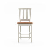 Homestyles Americana Traditional Wood Counter Stool in Antique White and Oak