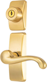 Ideal Security Door Lever with Deadbolt Lock for Storm and Screen Doors, Satin Gold