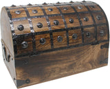 Nautical Cove Pirate Treasure Chest with Iron Lock and Skeleton Key – Storage and Decorative Box (X-Large 16 x 11 x 10.5) Pack of 2