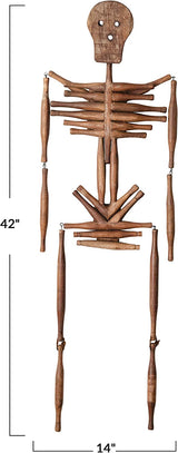 Creative Co-Op 14 L x 2 W x 42 H Found Hanging Wood Rolling Pin Skeleton (Each One Will Vary) Figures and Figurines, Multi