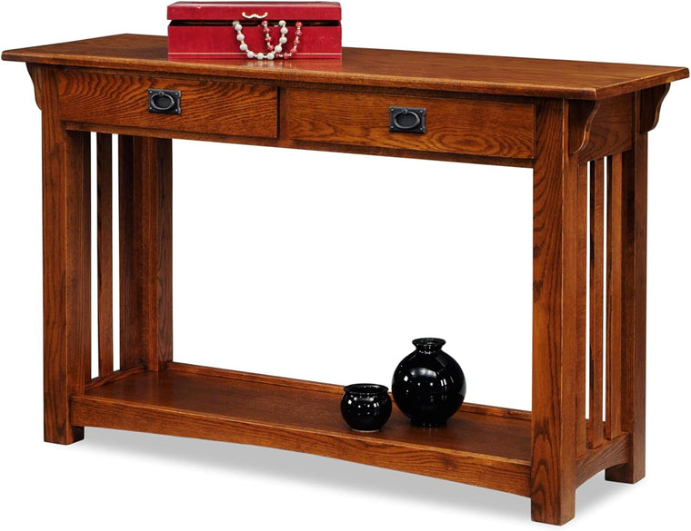 Leick Furniture Mission Sofa Table, Medium Oak