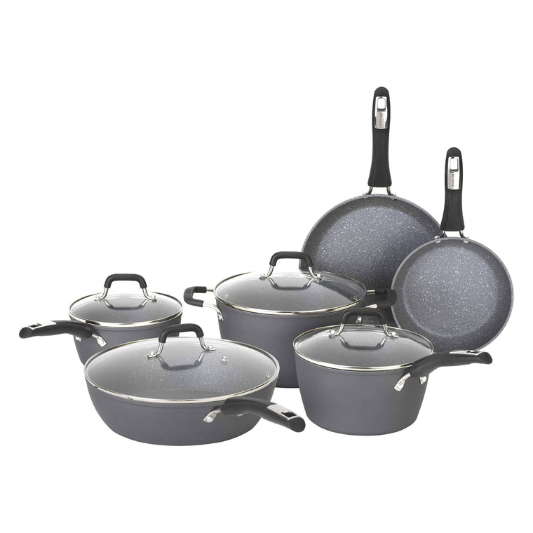Bialetti Impact 10-Piece Black Nonstick Cookware Set