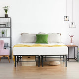 PrimaSleep 18 Inch Tall Heavy Duty Steel Slat Bed Frame/Anti-Slip Support/Easy Assembly Mattress Foundation/No Noise/No Box Spring Needed/Full/Black