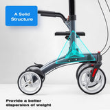 OasisSpace Upright Walker with Seat – Up Walker with Padded Armrest & Stand Up Handles, Ultra Folding Stand Up Rollator Walker for Seniors with 10?? Front Wheels