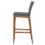 New Pacific Direct Devon PU Leather Counter stool,Walnut Brown Legs,Antique Gray,Set of 2