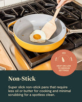 Caraway Deluxe Nonstick Ceramic Cookware Set (16 Piece) Pots, Frying Pans, Lids and Kitchen Storage – PFAS & PFOA Free – Oven Safe Ceramic Pan Set & Compatible with All Stovetops – Sage