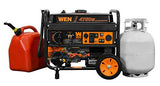 Wen DF475T 4750-Watt 120V/240V Dual Fuel Portable Generator with Wheel Kit and Electric Start – Carb Compliant
