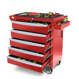 Rolling Tool Chest, Metal Tool Box with 5 Drawers, Lockable Garage Storage Cabinets Sliding Tool Drawer Cart on Wheels Toolbox Organization Workbench for Workshop Warehouse Repair Shop