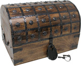 Nautical Cove Pirate Treasure Chest with Iron Lock and Skeleton Key – Storage and Decorative Box (X-Large 16 x 11 x 10.5) Pack of 2