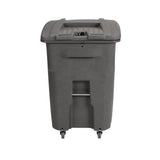 Toter 96 gal. Graystone Document Trash Can with Wheels and Hasp Lock (2 Standard Caster, 2 Stationary Wheels)