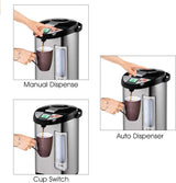Costway Instant Electric Hot Water Boiler and Warmer, 5-Liter LCD Water Pot with 5 Stage Temperature Settings, Safety Lock to Prevent Spillage, Stainless Steel Hot Water Dispenser