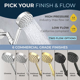 HammerHead Showers? Solid Metal LOW FLOW Handheld Shower Head with Hose and Brass Holder – OIL RUBBED BRONZE ?C Water Saving 1.75 GPM Detachable Shower Head – Adjustable Shower Wand Bracket & 6ft Hose