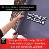 Large Wooden Puzzle Table Fits 1500 Pieces, Portable Jigsaw Puzzle Board with Four Non Slip Drawers, Adjustable and Foldable Legs, Protective Rubber Mat Cover – by AGREATLIFE
