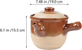 Traditional Chinese Medicine Casserole Retro Skillet Pottery Clay Chinese Medicine Pot Pitcher Teapot Stew Pot Ramen Gift,001,25x19cm (1 22×17.5cm)