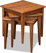 Leick Stacking Table Set, Black and Medium Oak