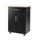 Shintenchi Kitchen Island Cart with Storage,Rolling Side Table on Wheels with Large Worktop, Cabinet,Towel Rack and Drawers for Kitchen,Dinning Room, White