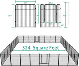 FXW Dog Pen Playpen, 8/32 Panels Pet Fence Playpen Gate Cage Kennel Indoor Outdoor Yard RV Camping for Puppies Small/Medium/Large Dogs, 32 Height