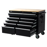 Husky 46 in. W x 24 in. D 9-Drawer Gloss Black Deep Tool Chest Mobile Workbench