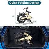 Folding Electric Bike for Adults, 20??3.0 Fat Tire Electric Bicycle, 374.4Wh Battery Ebike, 20MPH Electric Cargo Bike with LCD Color Display & 6 Speed Gears (Fits for 5’0+)