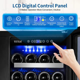 Tittla 30 Inch Wine Fridge, Dual Zone Wine and Beverage Refrigerator with 33 Bottle and 80 Can Wine Cooler Under Counter Freestanding